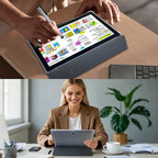 Android 15 10.1 Inch Tablet, 2 in 1 Portable Device with Keyboard, Mouse, Case, Stylus, Dual Camera