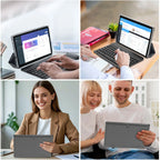 Android 15 10.1 Inch Tablet, 2 in 1 Portable Device with Keyboard, Mouse, Case, Stylus, Dual Camera
