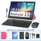 Android 15 Tablet Set with Keyboard, Case, Mouse, Stylus, Screen Protector, 6GB+128GB ROM，5G WiFi