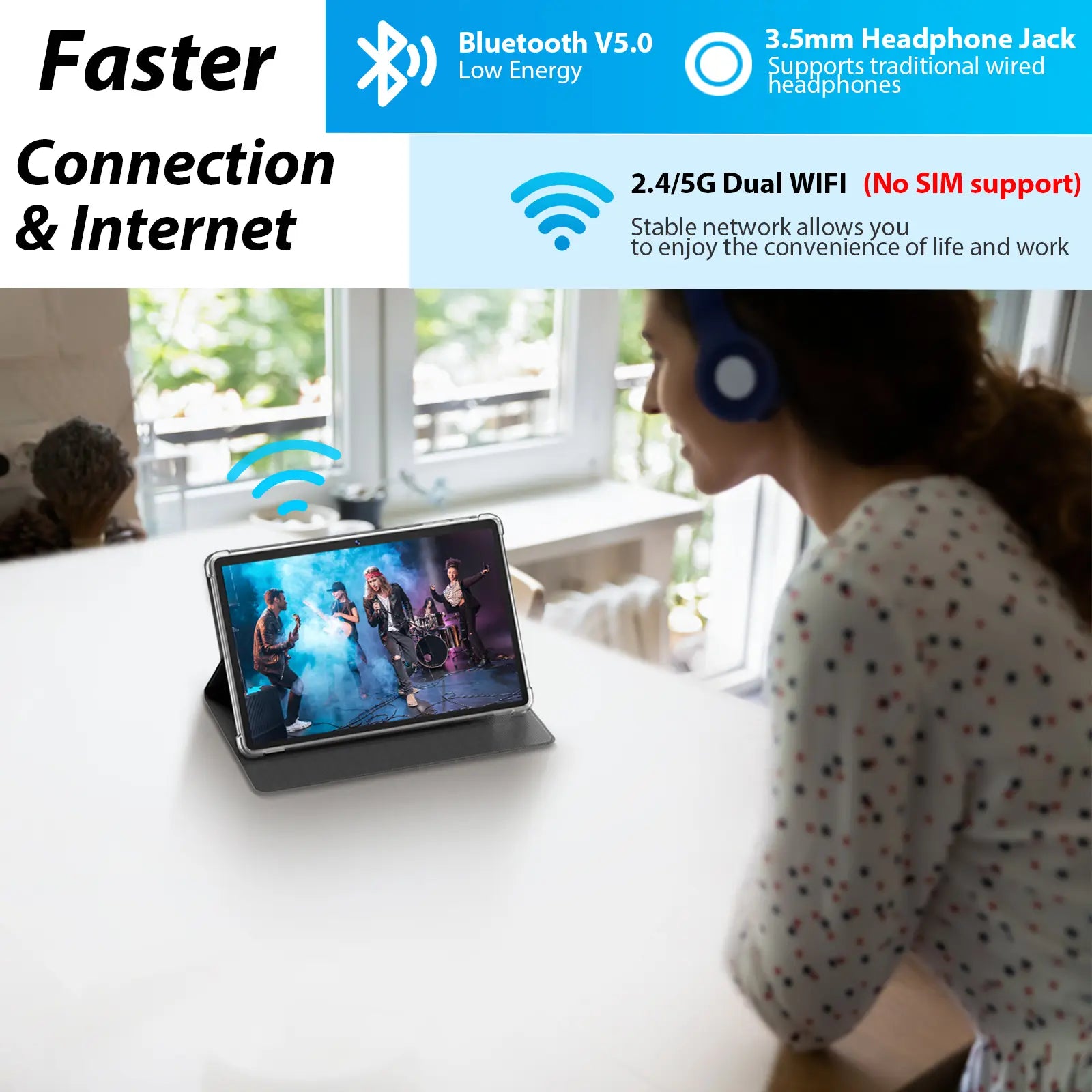 10.1 Inch Android 15 Tablet, Wireless Set with Keyboard, Mouse, Case, Stylus, Dual Camera